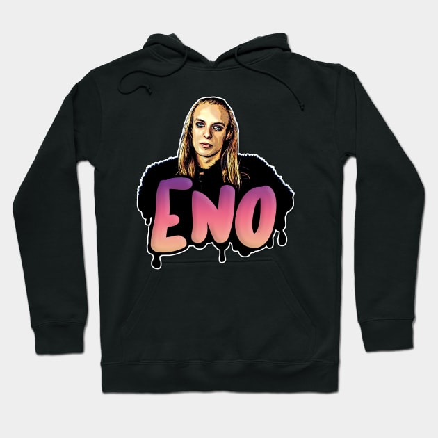 Brian Eno Retro/Glam Graphic Typography Design Hoodie by DankFutura